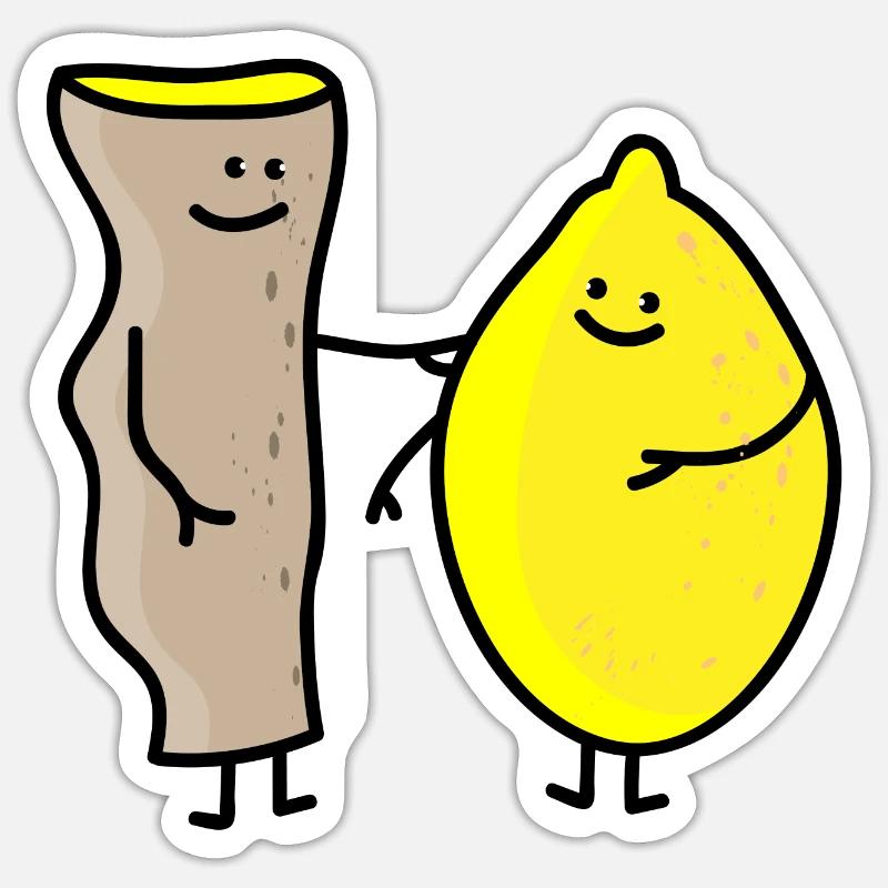 Ginger and lemon Sticker size S (10 x 10 cm)