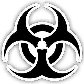 Biohazard - Sticker size S (10 x 10 cm) - white matte - Front