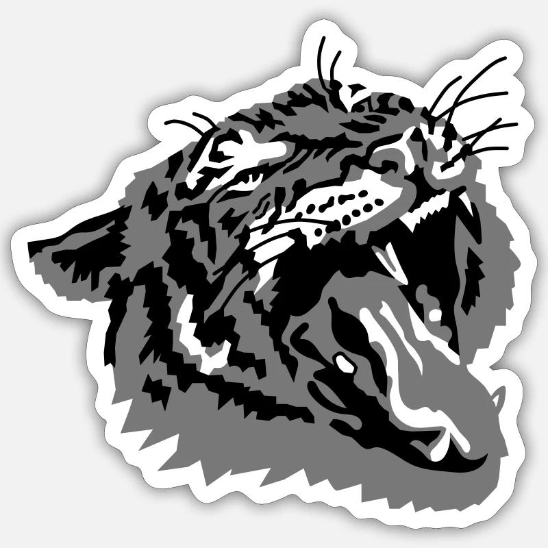tiger - Sticker taille S (10 x 10 cm) - blanc mat