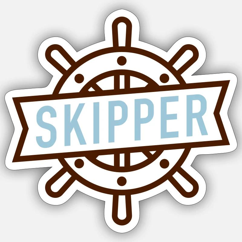 SKIPPER - Sticker size S (10 x 10 cm) - white matte
