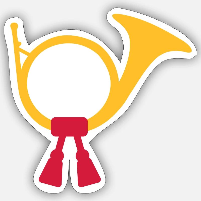 Horn - Sticker Größe S (10 x 10 cm) - Mattweiß