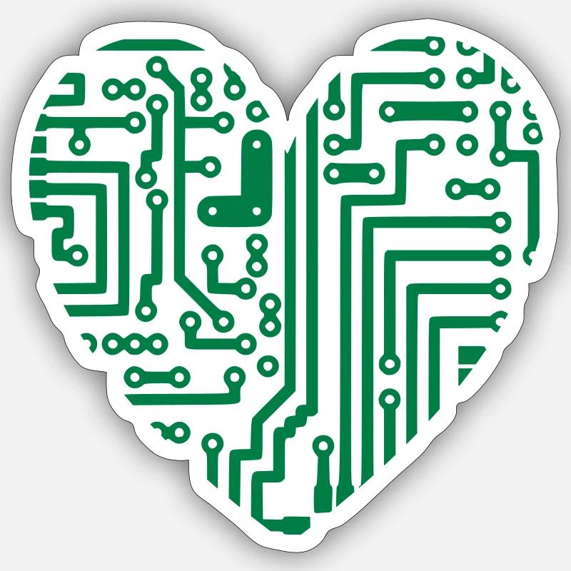 Computer Heart Sticker size S (10 x 10 cm)