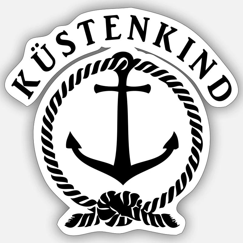 Kuestenkind - Sticker Größe S (10 x 10 cm) - Mattweiß