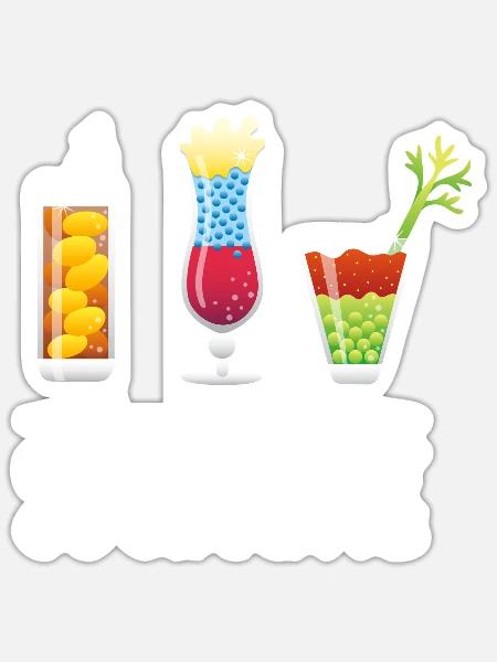 Molecular Cocktails, Molekulare Küche, Schnaps - Sticker Größe S (10 x 10 cm) - Mattweiß