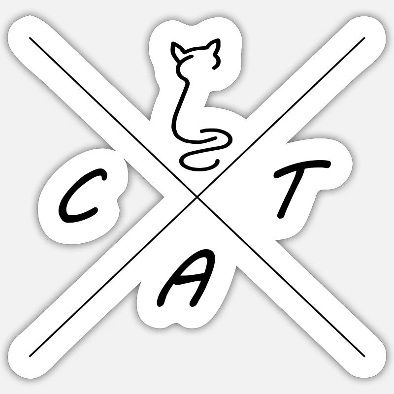 Chat chat - Sticker taille S (10 x 10 cm) - blanc mat