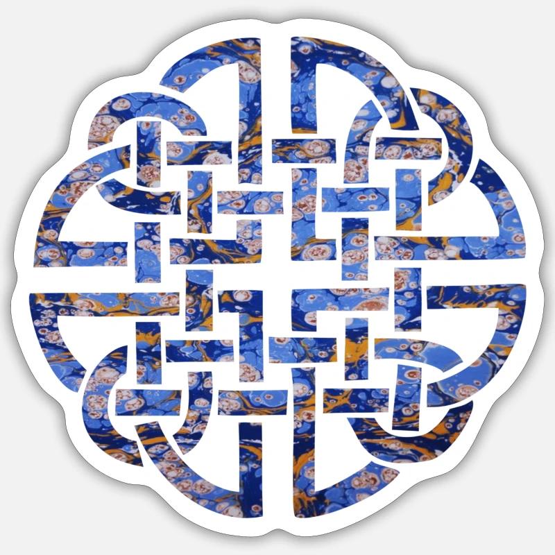 keltischer knoten 8 e 112 - Sticker Größe S (10 x 10 cm) - Mattweiß