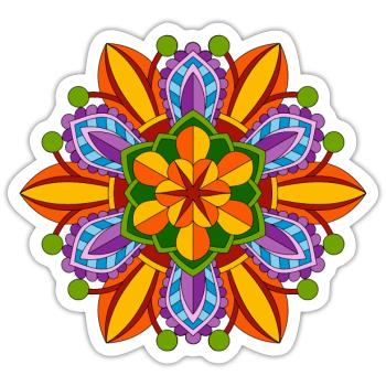 Mandala Meditation Art - Sticker Größe S (10 x 10 cm) - Mattweiß - Vorne