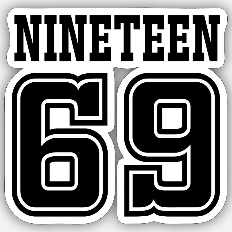 1969 - Sticker taille S (10 x 10 cm) - blanc mat