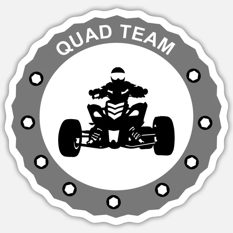 Quad team - Sticker Größe S (10 x 10 cm) - Mattweiß