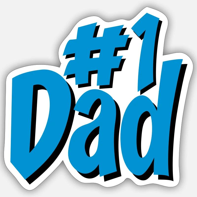père - Sticker taille S (10 x 10 cm) - blanc mat