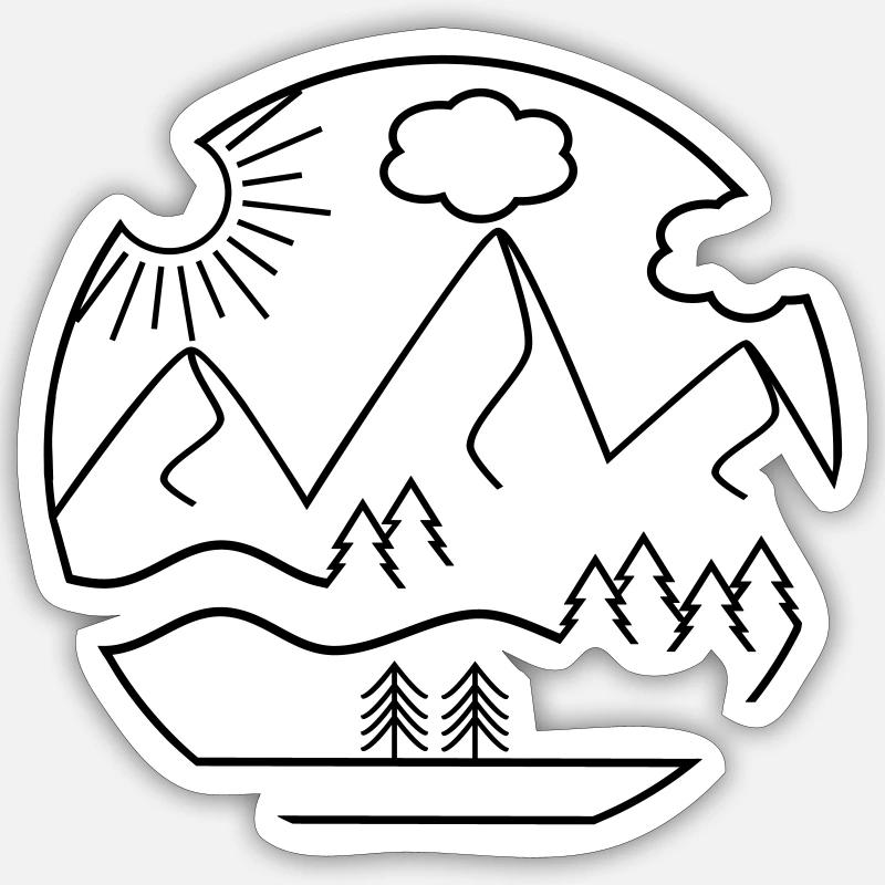 Mountains - Sticker size S (10 x 10 cm) - white matte