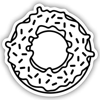 essen donut hunger lecker dick fett diaet comic ca - Sticker Größe S (10 x 10 cm) - Mattweiß - Vorne