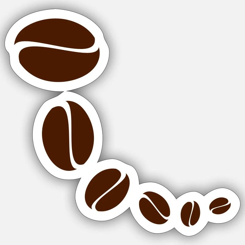 Coffee Beans - Sticker Größe S (10 x 10 cm) - Mattweiß