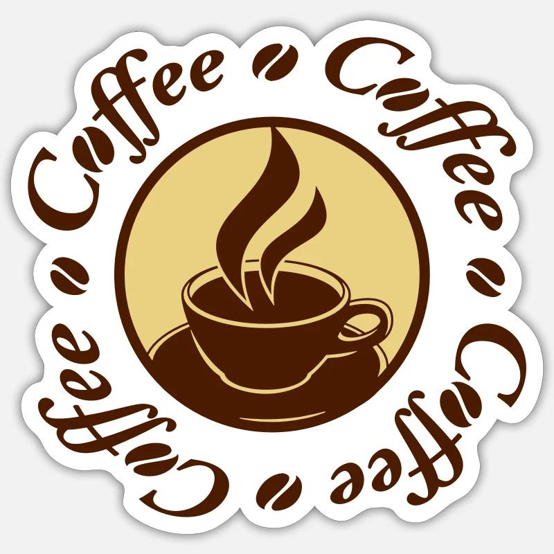 Coffee Logo - Sticker taille S (10 x 10 cm) - blanc mat