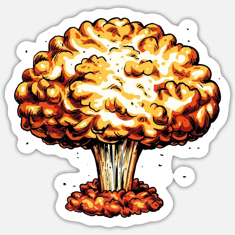 A Bomb - atomic bomb - Sticker size S (10 x 10 cm) - white matte