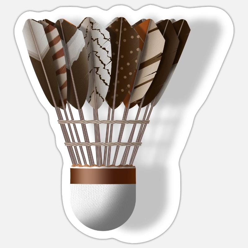 Federball - Badminton - Sticker taille S (10 x 10 cm) - blanc mat