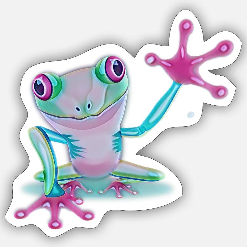 Frosch - Sticker Größe S (10 x 10 cm) - Mattweiß