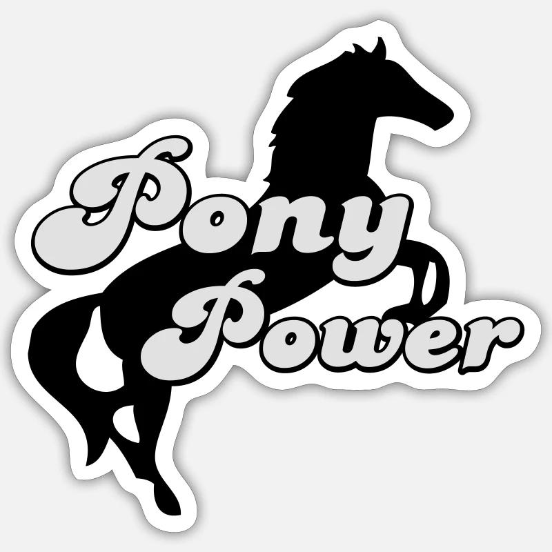 Pony - Sticker Größe S (10 x 10 cm) - Mattweiß