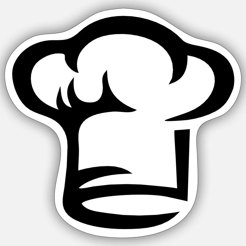 Chef hat, cook, hotel kitchen, cooking, restaurant Sticker size S (10 x 10 cm)