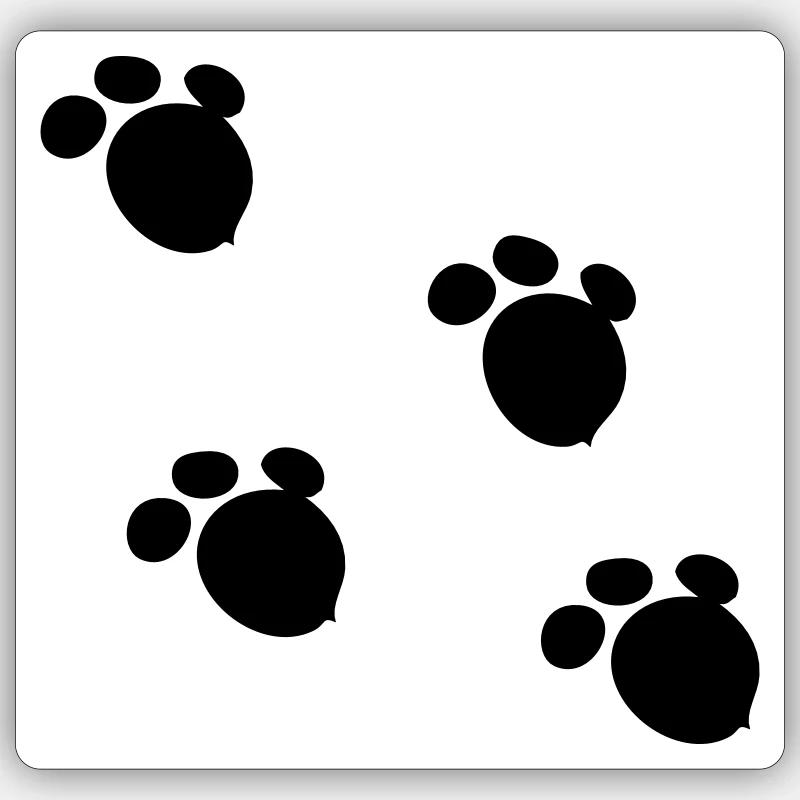 Bear paw pattern - Sticker size S (10 x 10 cm) - white matte