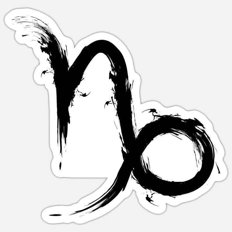 Steinbock Sternzeichen Design Capricornus - Sticker Größe S (10 x 10 cm) - Mattweiß