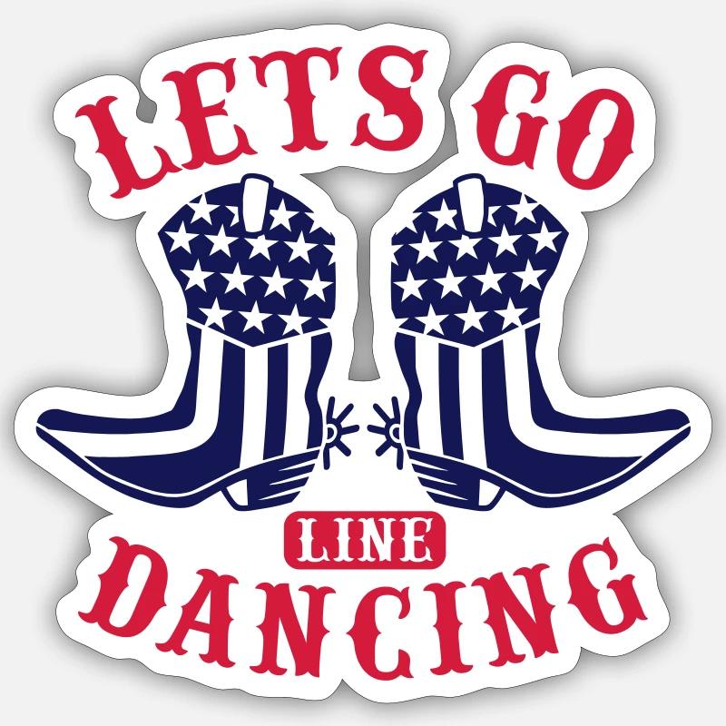 LETS GO LINE DANCING - Sticker size S (10 x 10 cm) - white matte