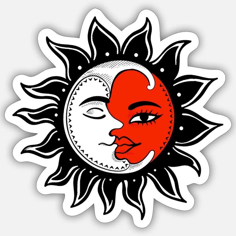 Moon Sun - Sticker size S (10 x 10 cm) - white matte