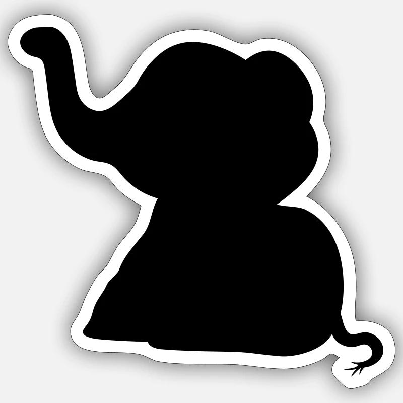 sitzender elefant silhouette suess kalb klein kind Sticker Größe S (10 x 10 cm)