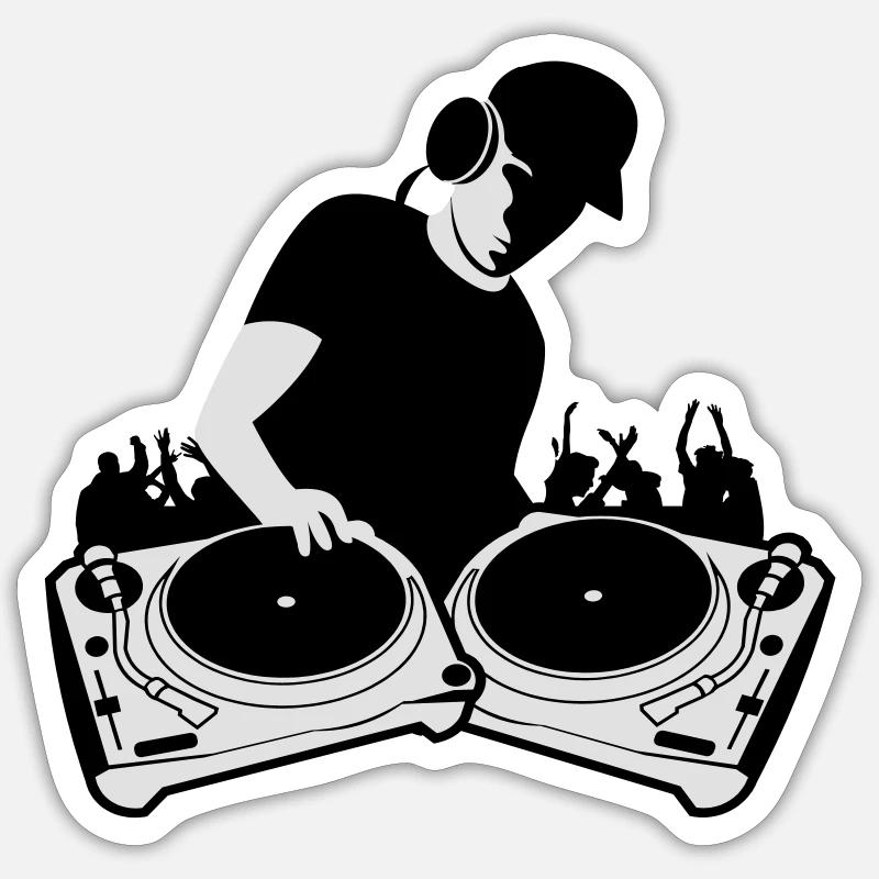 Platines DJ Sticker taille S (10 x 10 cm)