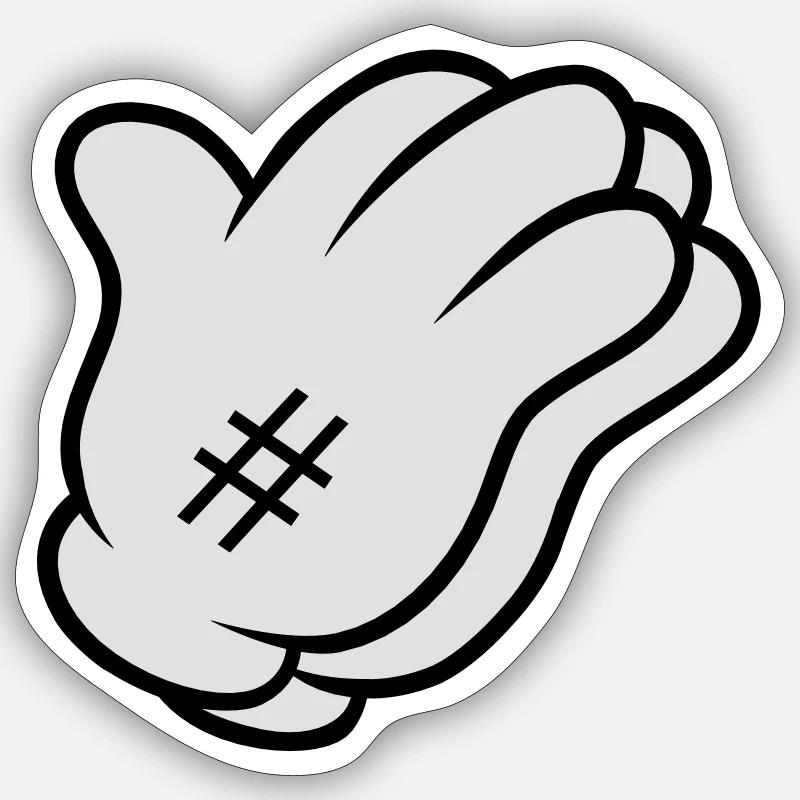 Comic Hand Pray - Sticker taille S (10 x 10 cm) - blanc mat