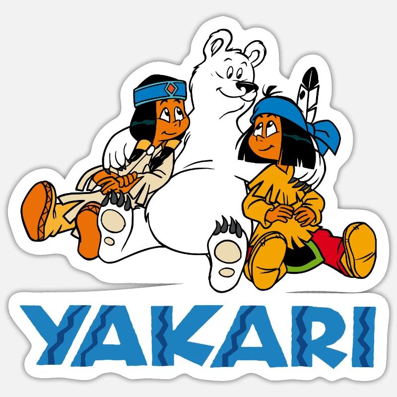 Yakari mit Schneeball Sticker Größe S (10 x 10 cm)