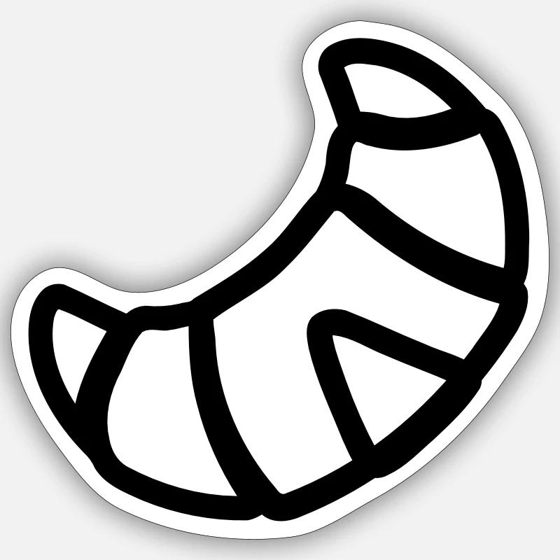 Croissant - Sticker taille S (10 x 10 cm) - blanc mat