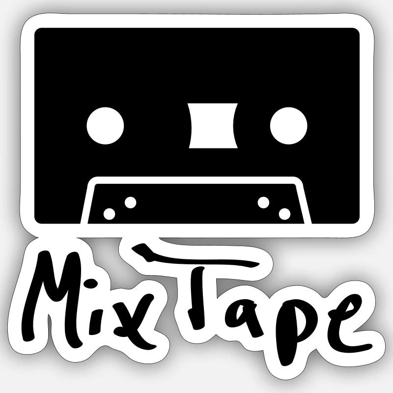 mix tape - Sticker size S (10 x 10 cm) - white matte