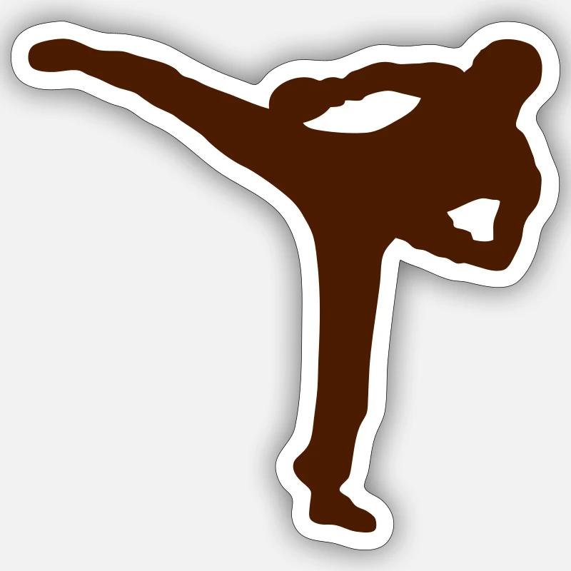 French savate boxing - Sticker size S (10 x 10 cm) - white matte