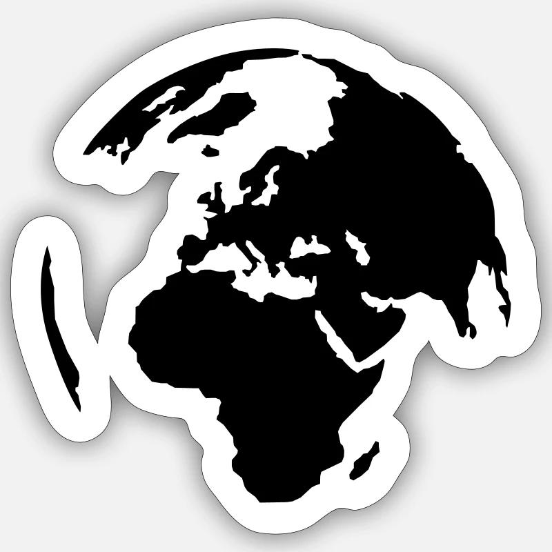 Welt - Sticker Größe S (10 x 10 cm) - Mattweiß