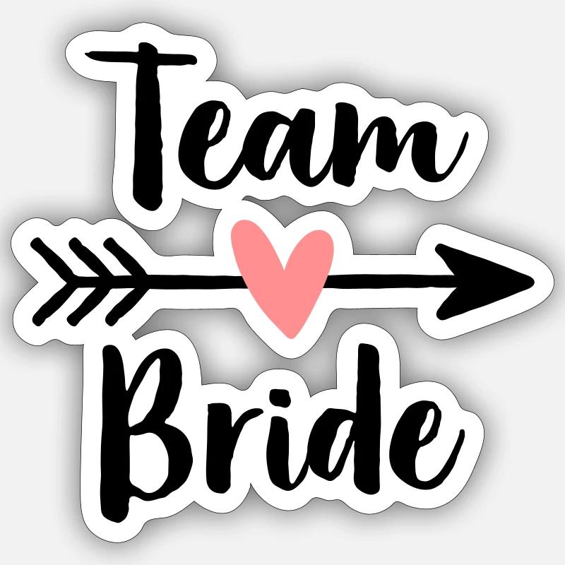 Équipe coeur bride cupidon flèche poule partie Sticker taille S (10 x 10 cm)