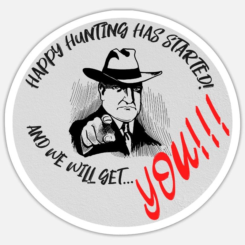 Bonne chasse! - Sticker taille S (10 x 10 cm) - blanc mat
