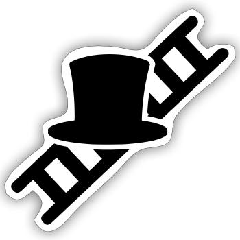 Ramoneur - Sticker taille S (10 x 10 cm) - blanc mat - Devant