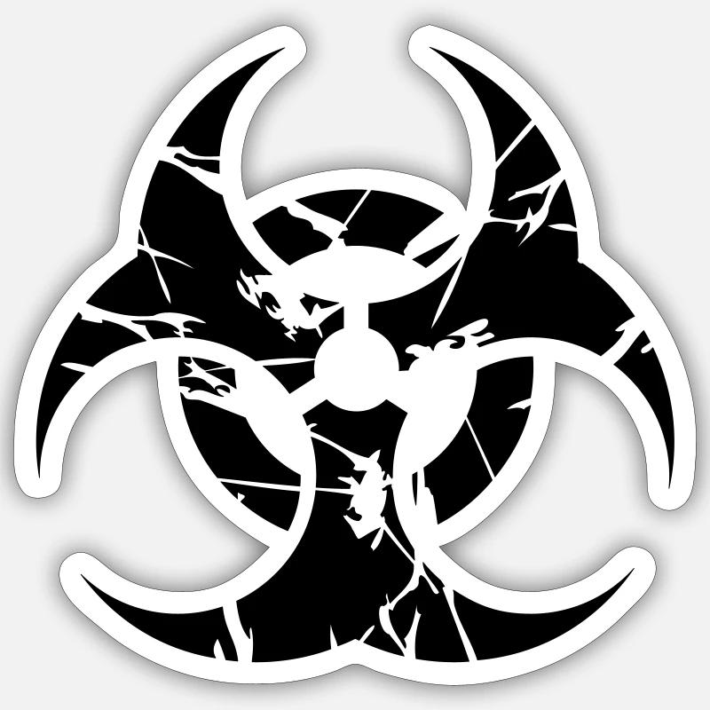 nuclear - Sticker Größe S (10 x 10 cm) - Mattweiß