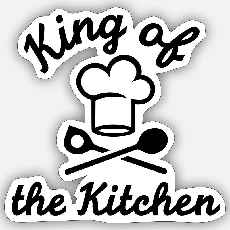 King of the Kitchen - Sticker taille S (10 x 10 cm) - blanc mat