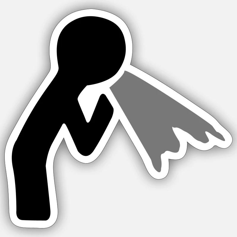 la figure de vomir - Sticker taille S (10 x 10 cm) - blanc mat