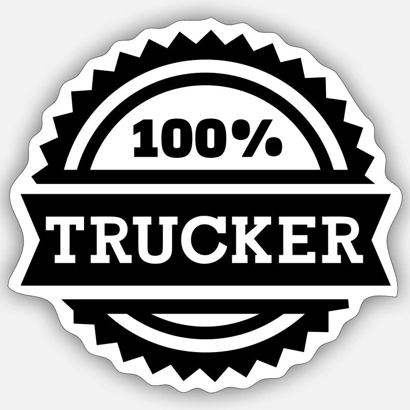 Trucker - Sticker Größe S (10 x 10 cm) - Mattweiß