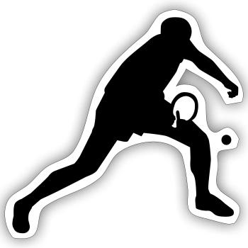 Ping pong - Sticker taille S (10 x 10 cm) - blanc mat - Devant