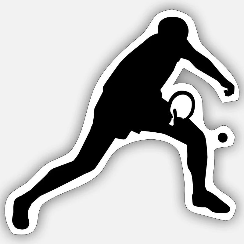 Ping pong - Sticker taille S (10 x 10 cm) - blanc mat