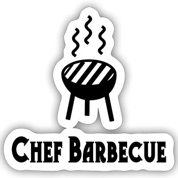 Chef Barbecue - Sticker Größe S (10 x 10 cm) - Mattweiß - Vorne