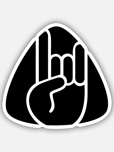 Mano Cornuta Plektron - Sticker Größe S (10 x 10 cm) - Mattweiß