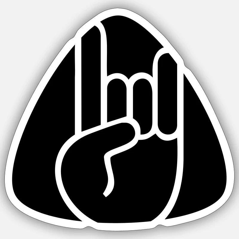 Mano Cornuta Plektron - Sticker Größe S (10 x 10 cm) - Mattweiß