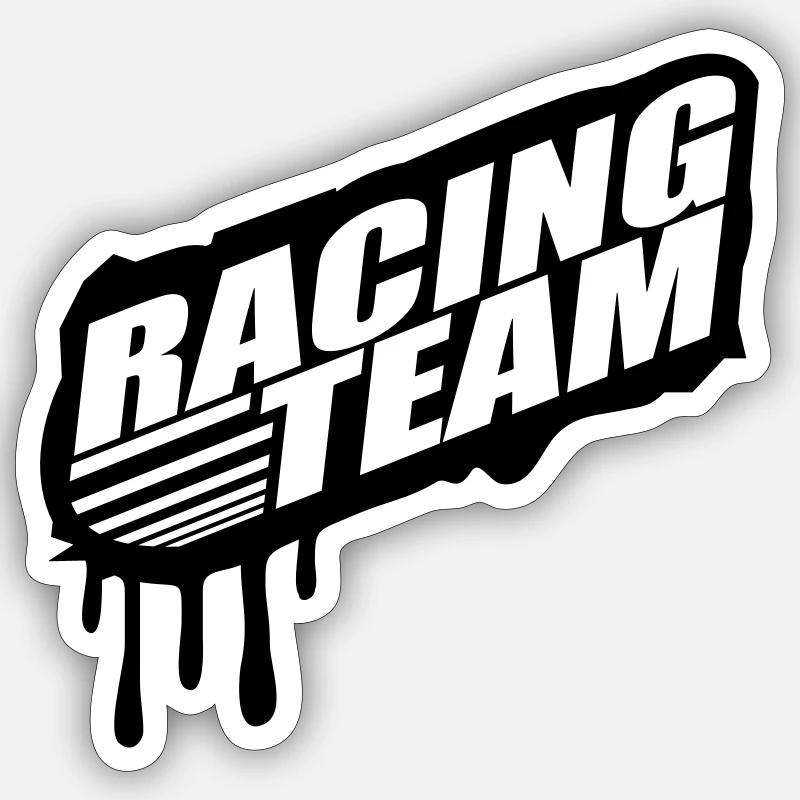 Racing Team Graffiti Stamp - Sticker Größe S (10 x 10 cm) - Mattweiß