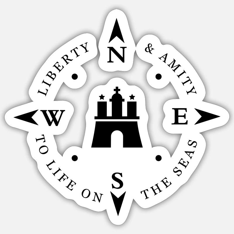 Seefahrer, Segler, Boot, Hamburg - Sticker Größe S (10 x 10 cm) - Mattweiß