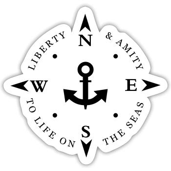 Marin, marins, bateau, Ancre, liberté - Sticker taille S (10 x 10 cm) - blanc mat - Devant